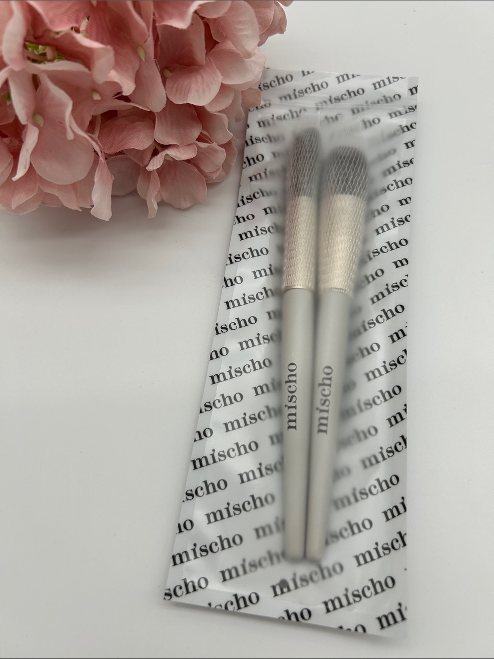 Mischo Makeup Brush Set of 2 - Powder blush & cream & liquid blush brushes NEW